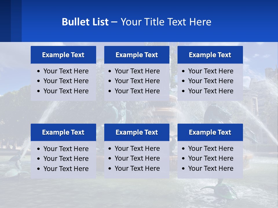 A Fountain With A Statue In The Middle Of It PowerPoint Template