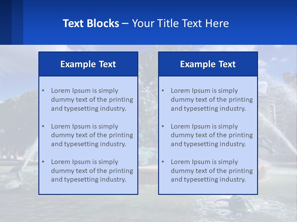 A Fountain With A Statue In The Middle Of It PowerPoint Template