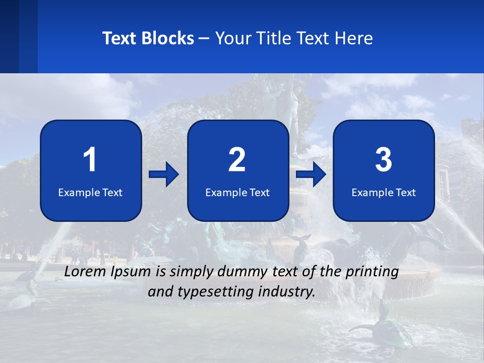 A Fountain With A Statue In The Middle Of It PowerPoint Template