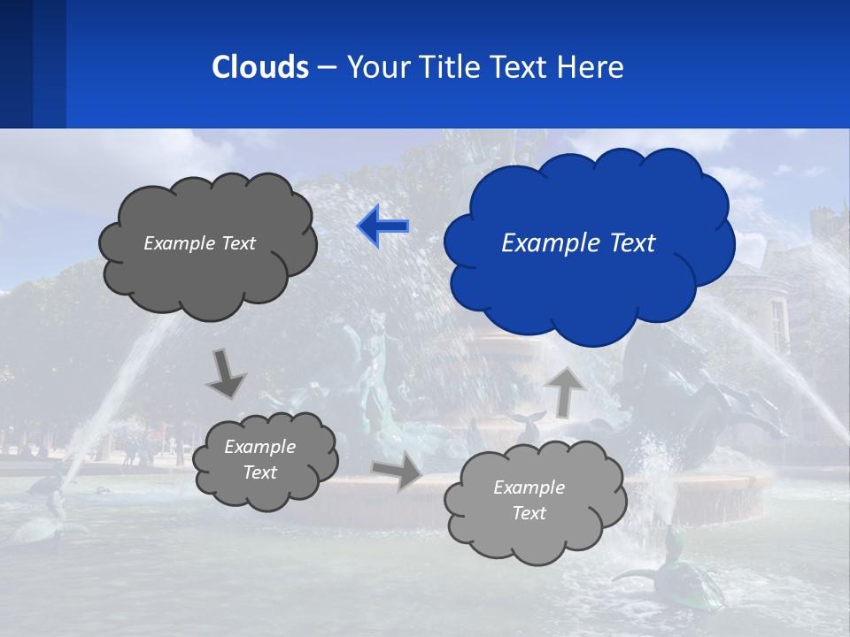 A Fountain With A Statue In The Middle Of It PowerPoint Template