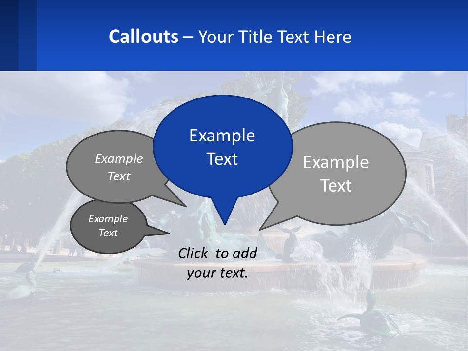 A Fountain With A Statue In The Middle Of It PowerPoint Template