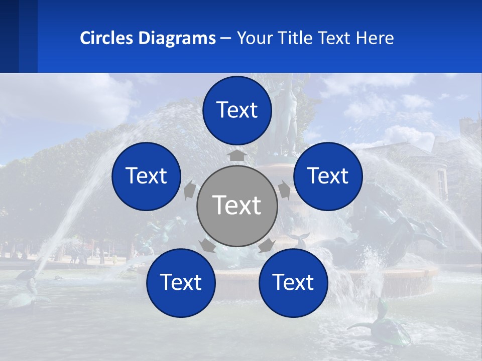 A Fountain With A Statue In The Middle Of It PowerPoint Template