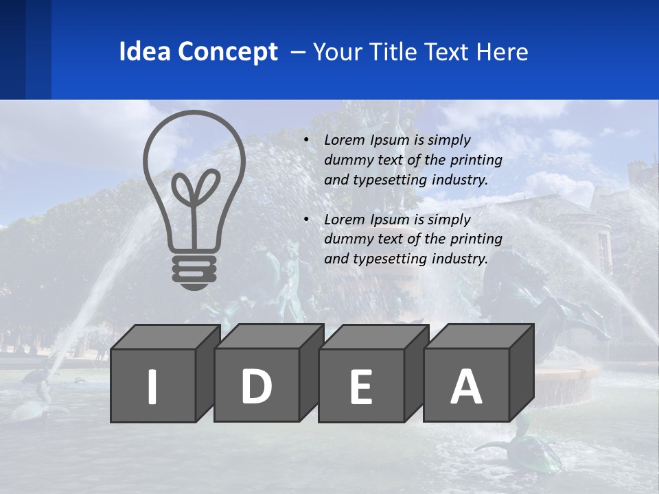 A Fountain With A Statue In The Middle Of It PowerPoint Template