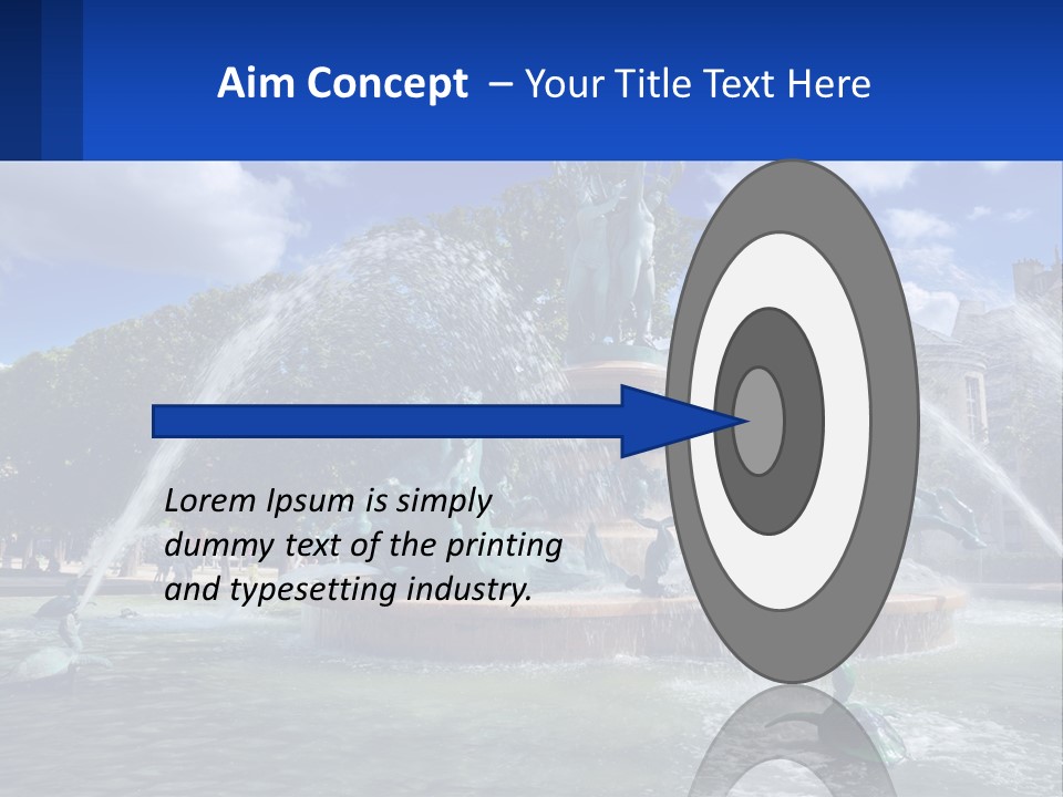 A Fountain With A Statue In The Middle Of It PowerPoint Template