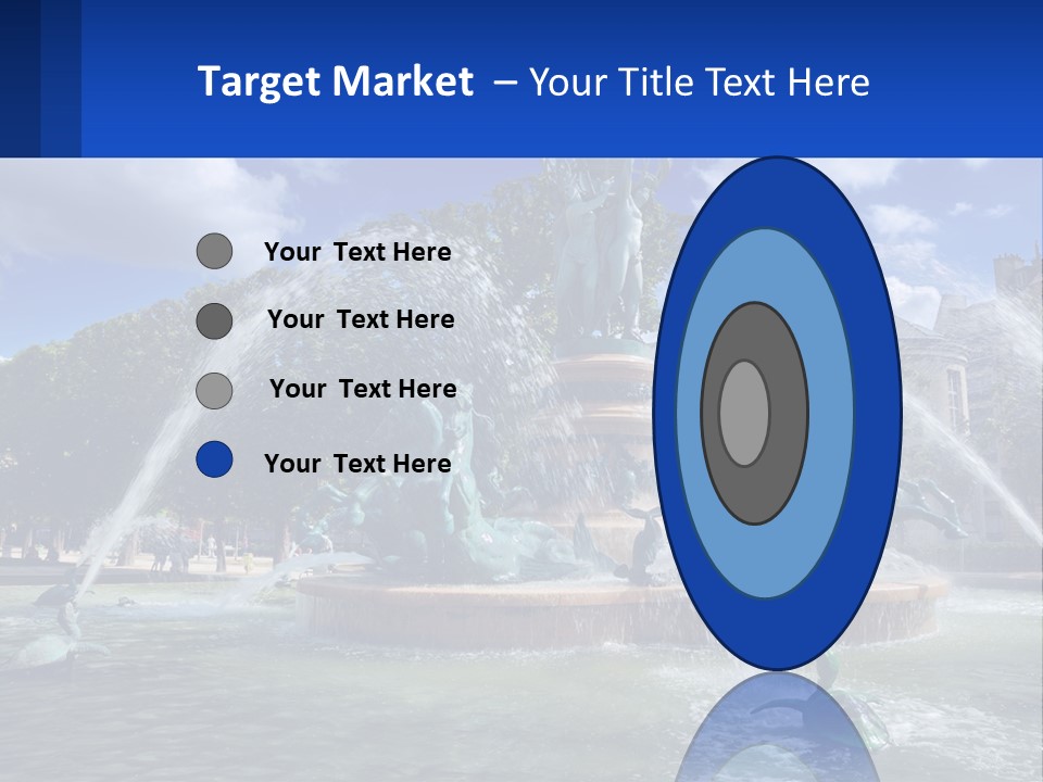 A Fountain With A Statue In The Middle Of It PowerPoint Template
