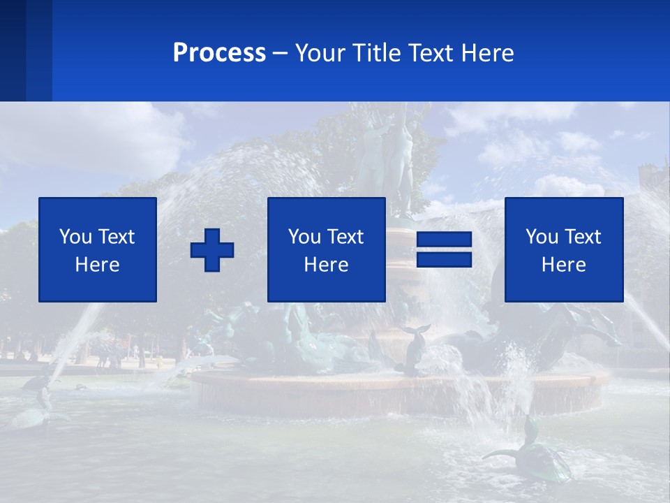 A Fountain With A Statue In The Middle Of It PowerPoint Template