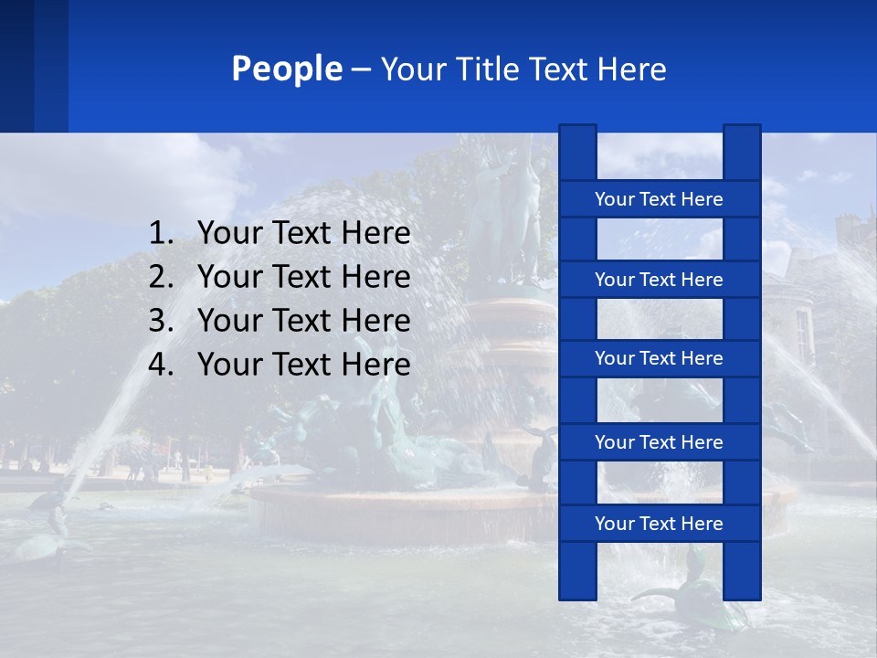 A Fountain With A Statue In The Middle Of It PowerPoint Template