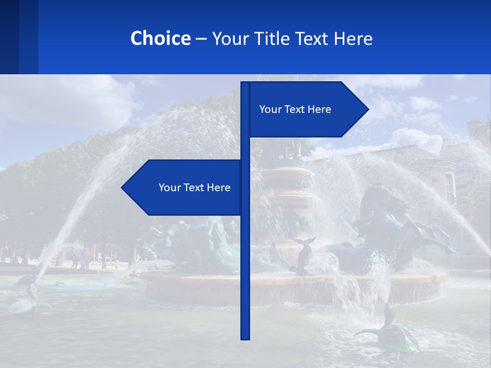 A Fountain With A Statue In The Middle Of It PowerPoint Template