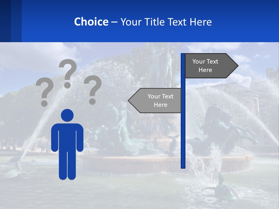 A Fountain With A Statue In The Middle Of It PowerPoint Template