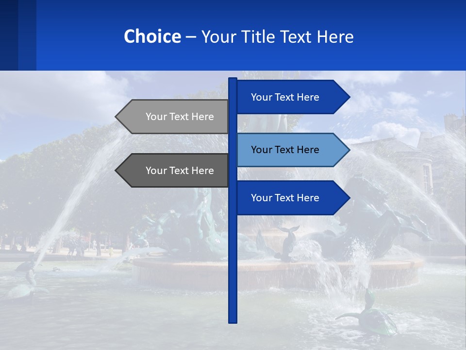 A Fountain With A Statue In The Middle Of It PowerPoint Template
