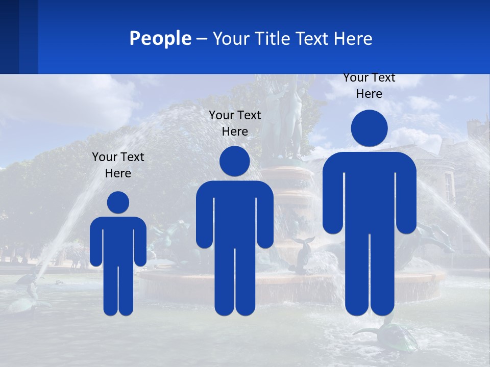 A Fountain With A Statue In The Middle Of It PowerPoint Template