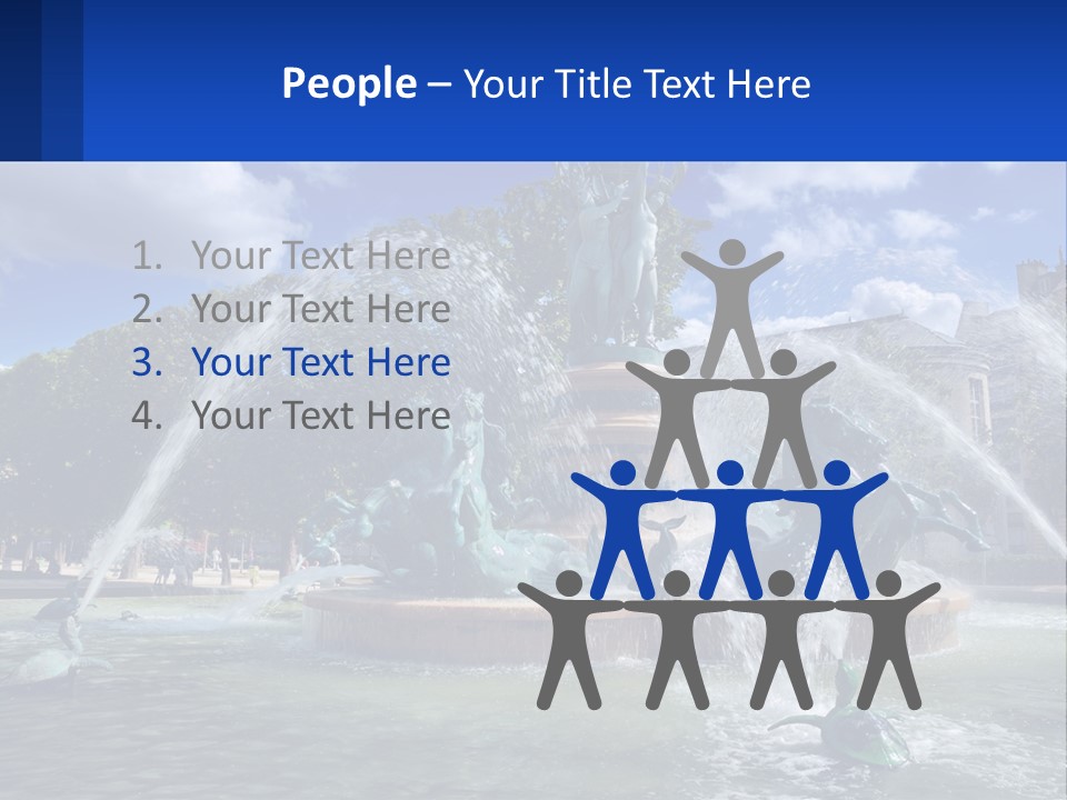 A Fountain With A Statue In The Middle Of It PowerPoint Template
