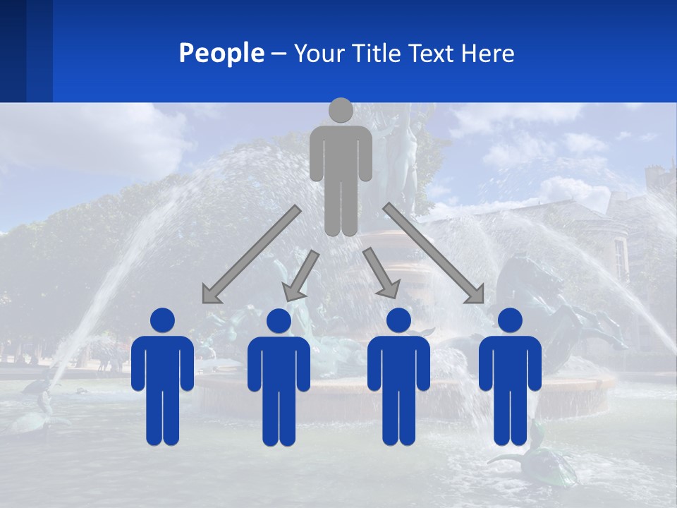 A Fountain With A Statue In The Middle Of It PowerPoint Template