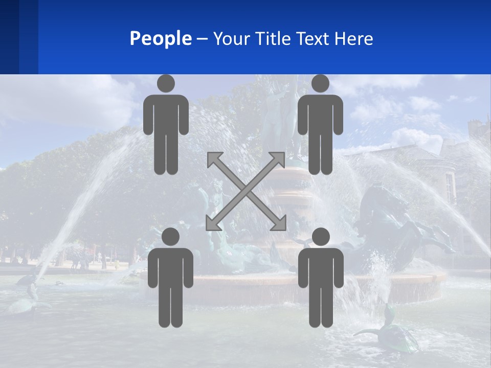 A Fountain With A Statue In The Middle Of It PowerPoint Template