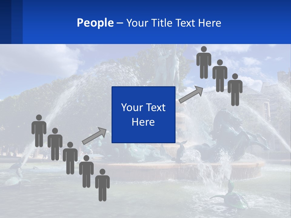 A Fountain With A Statue In The Middle Of It PowerPoint Template