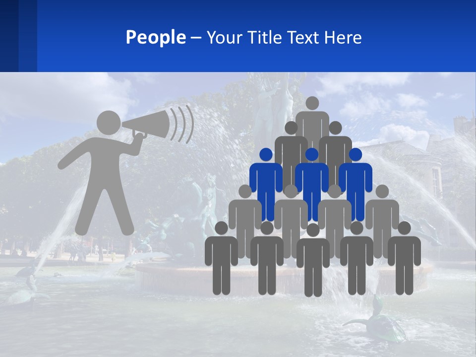 A Fountain With A Statue In The Middle Of It PowerPoint Template
