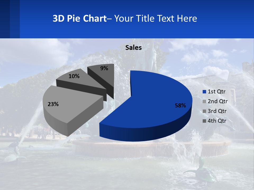 A Fountain With A Statue In The Middle Of It PowerPoint Template
