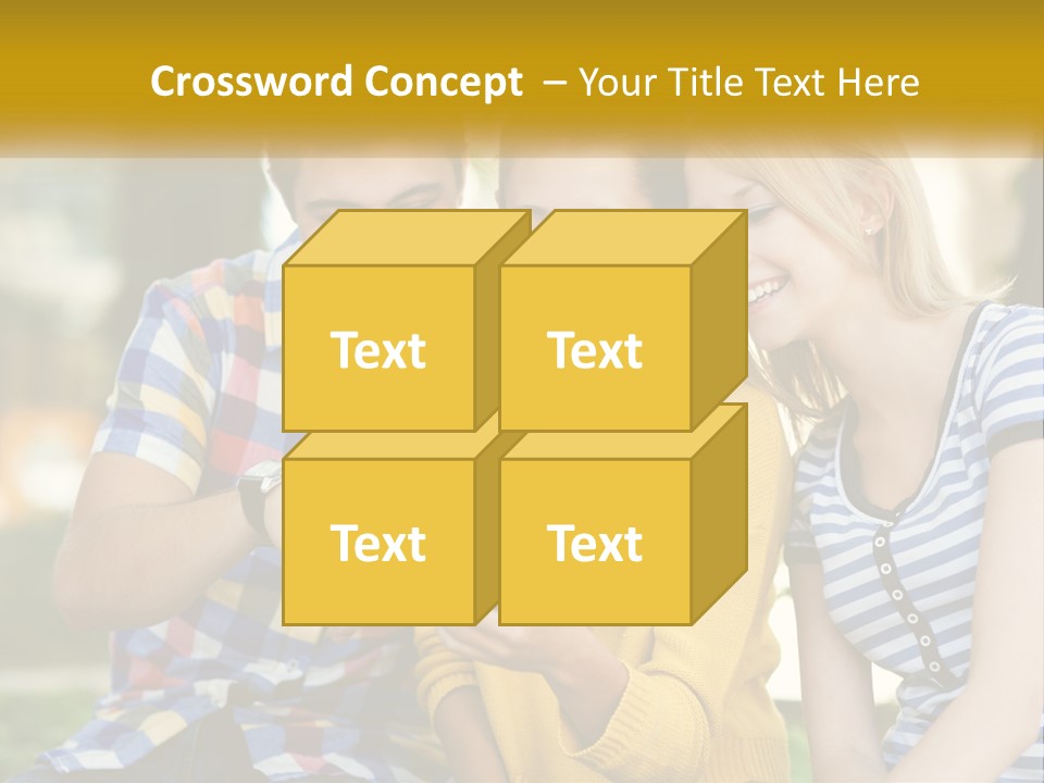 A Group Of Young People Looking At A Cell Phone PowerPoint Template