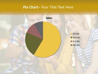 A Group Of Young People Looking At A Cell Phone PowerPoint Template