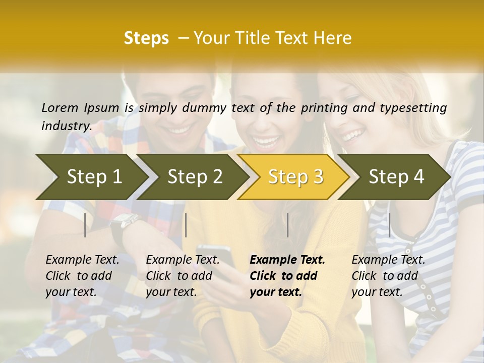 A Group Of Young People Looking At A Cell Phone PowerPoint Template