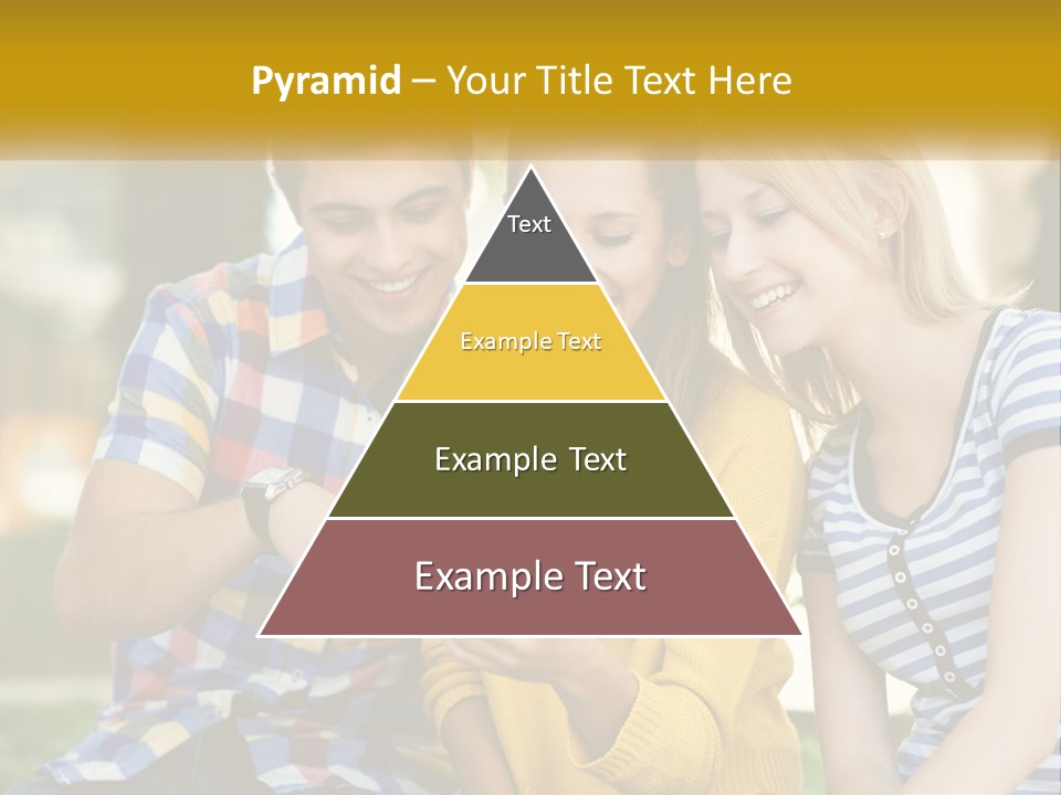 A Group Of Young People Looking At A Cell Phone PowerPoint Template