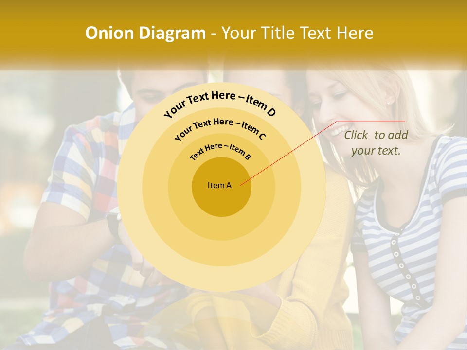 A Group Of Young People Looking At A Cell Phone PowerPoint Template