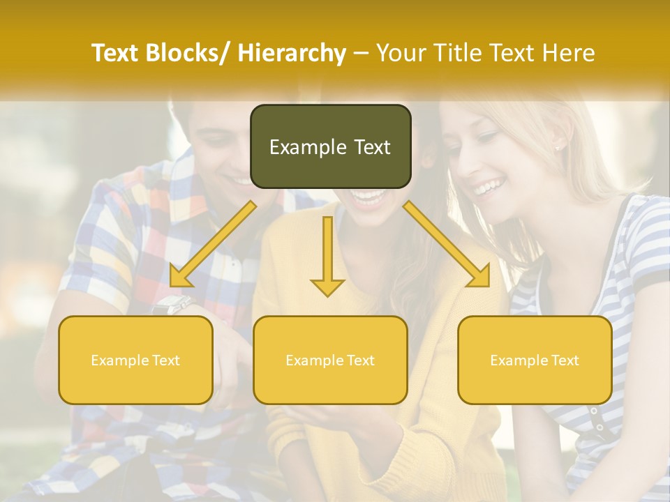 A Group Of Young People Looking At A Cell Phone PowerPoint Template