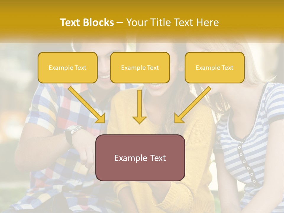A Group Of Young People Looking At A Cell Phone PowerPoint Template