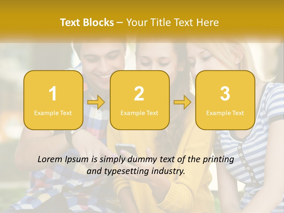 A Group Of Young People Looking At A Cell Phone PowerPoint Template