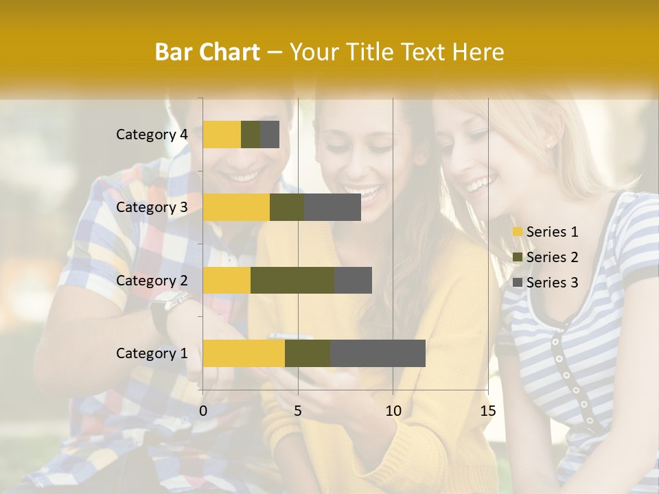 A Group Of Young People Looking At A Cell Phone PowerPoint Template