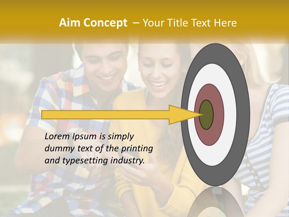 A Group Of Young People Looking At A Cell Phone PowerPoint Template