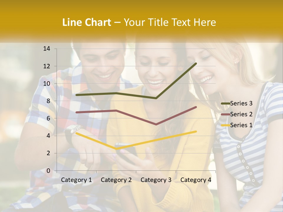 A Group Of Young People Looking At A Cell Phone PowerPoint Template