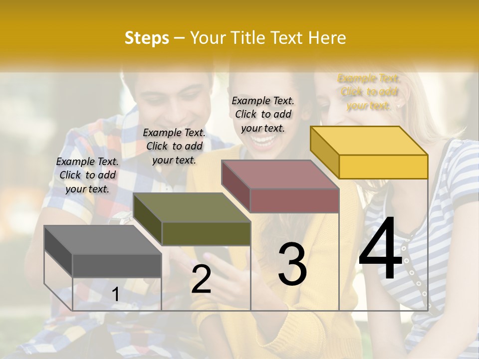 A Group Of Young People Looking At A Cell Phone PowerPoint Template