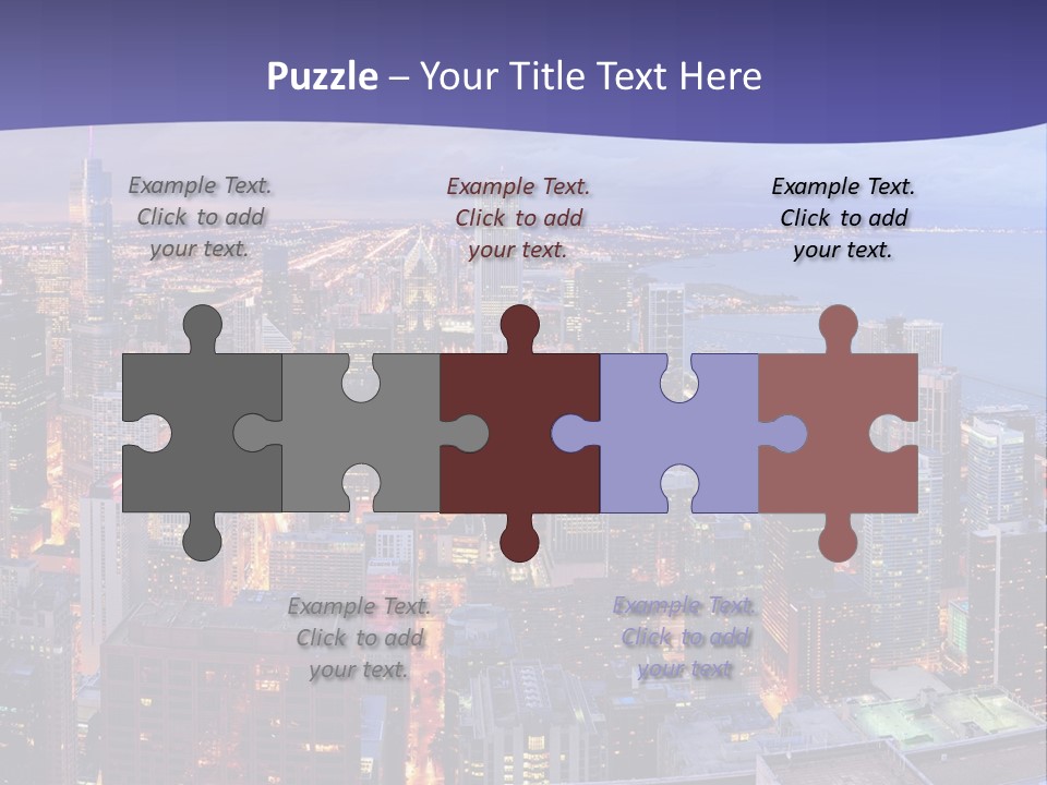 A Cityscape With A Blue Sky And Water In The Background PowerPoint Template