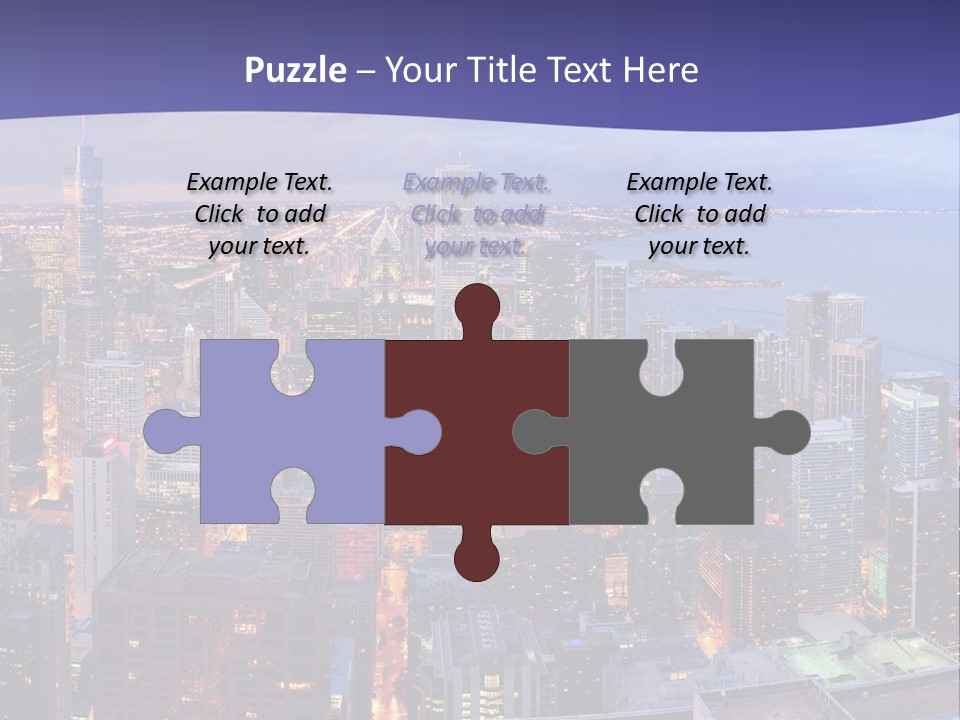 A Cityscape With A Blue Sky And Water In The Background PowerPoint Template