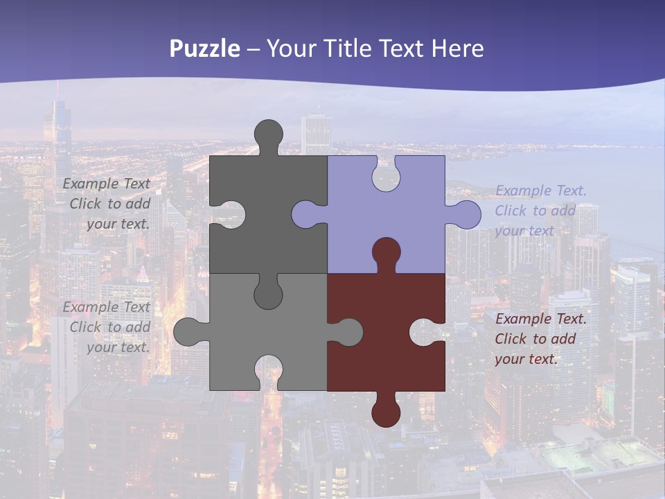 A Cityscape With A Blue Sky And Water In The Background PowerPoint Template