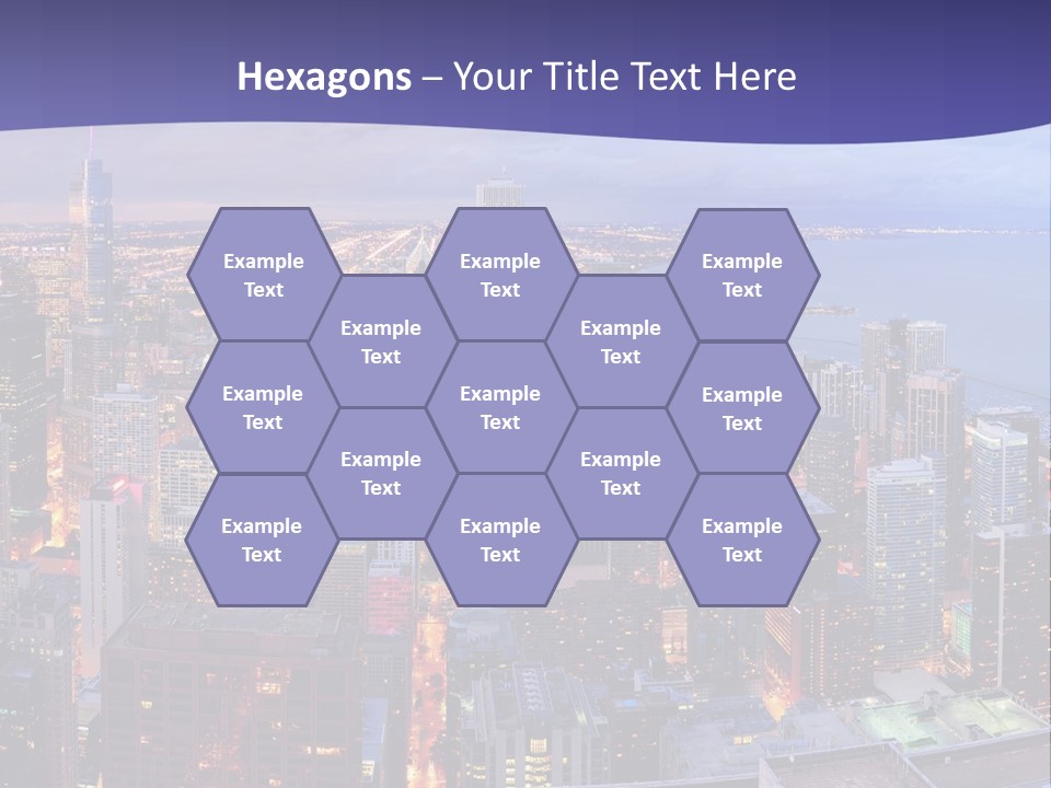 A Cityscape With A Blue Sky And Water In The Background PowerPoint Template