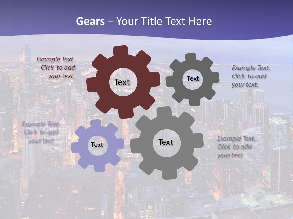 A Cityscape With A Blue Sky And Water In The Background PowerPoint Template