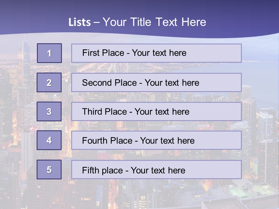 A Cityscape With A Blue Sky And Water In The Background PowerPoint Template
