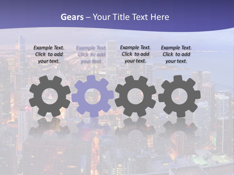 A Cityscape With A Blue Sky And Water In The Background PowerPoint Template