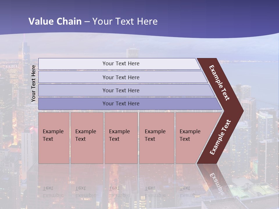 A Cityscape With A Blue Sky And Water In The Background PowerPoint Template