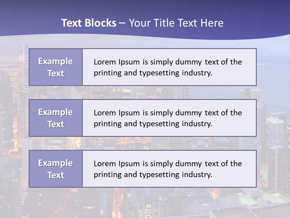 A Cityscape With A Blue Sky And Water In The Background PowerPoint Template