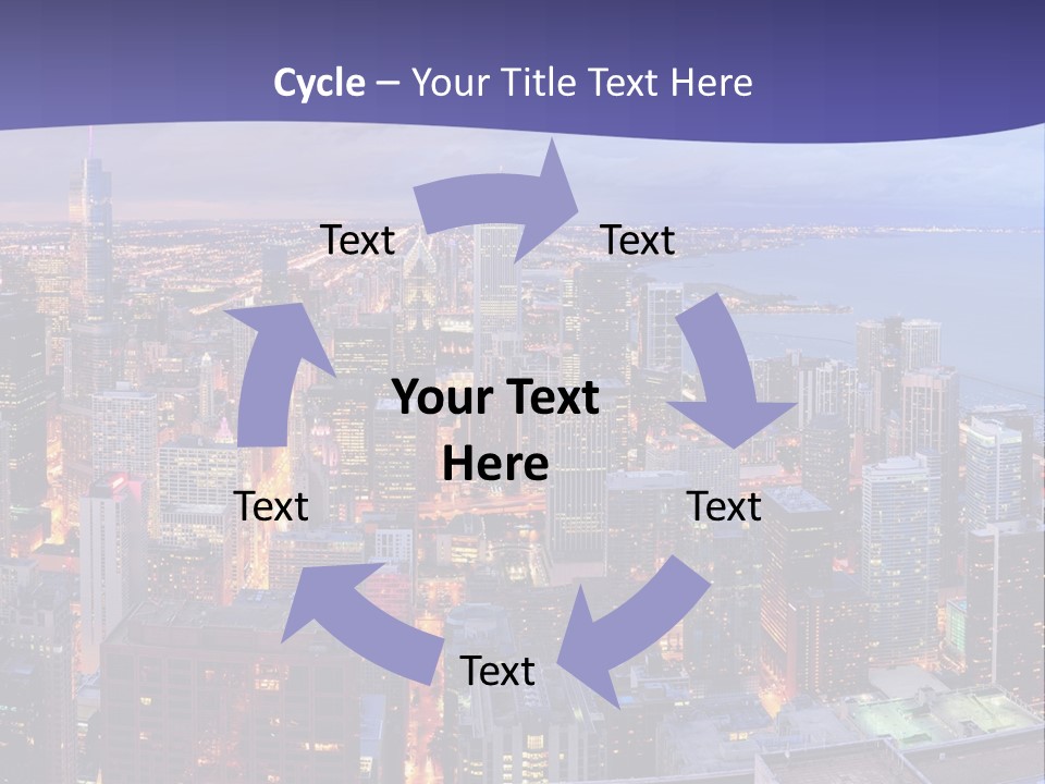 A Cityscape With A Blue Sky And Water In The Background PowerPoint Template