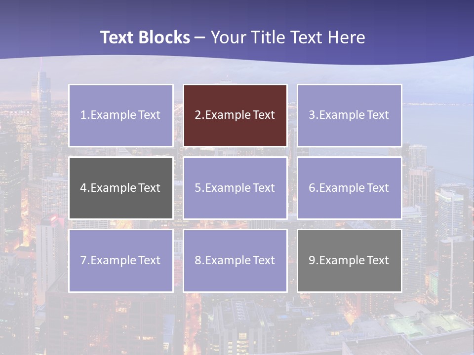 A Cityscape With A Blue Sky And Water In The Background PowerPoint Template