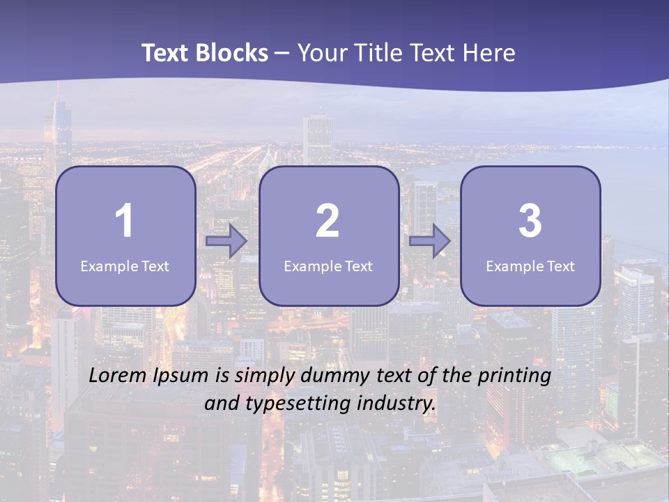 A Cityscape With A Blue Sky And Water In The Background PowerPoint Template