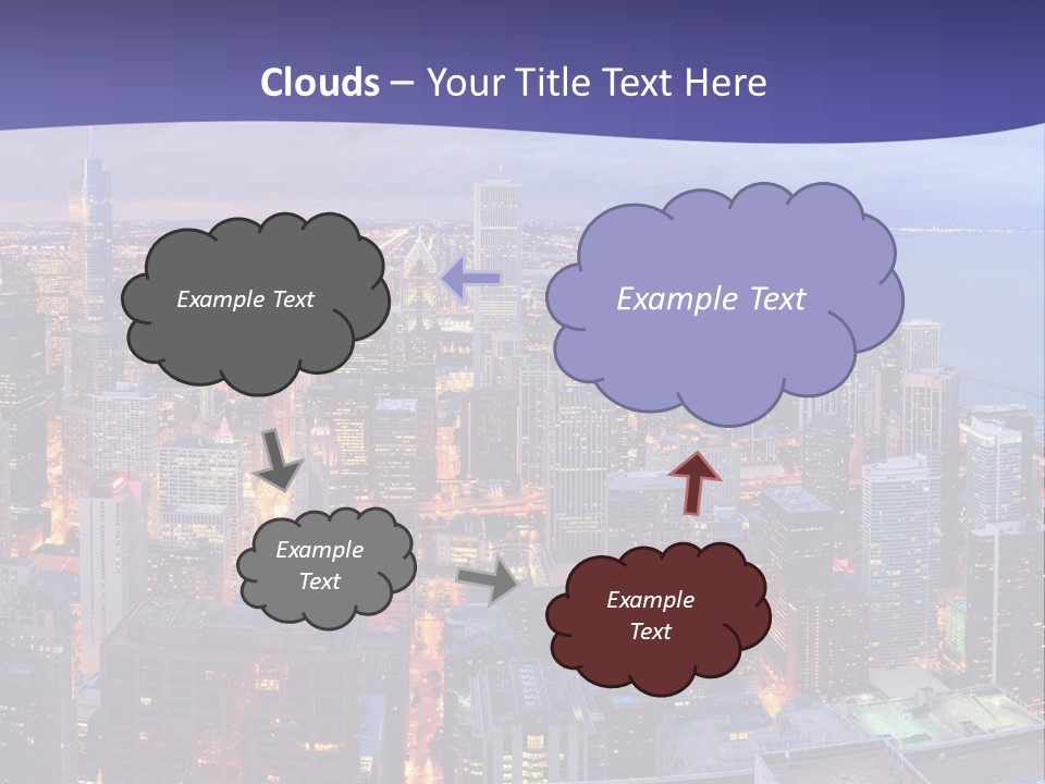 A Cityscape With A Blue Sky And Water In The Background PowerPoint Template