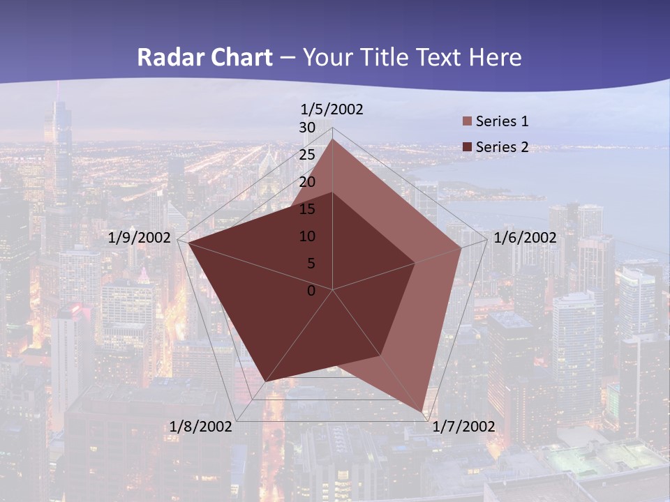 A Cityscape With A Blue Sky And Water In The Background PowerPoint Template
