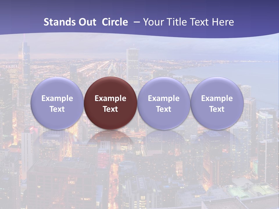 A Cityscape With A Blue Sky And Water In The Background PowerPoint Template