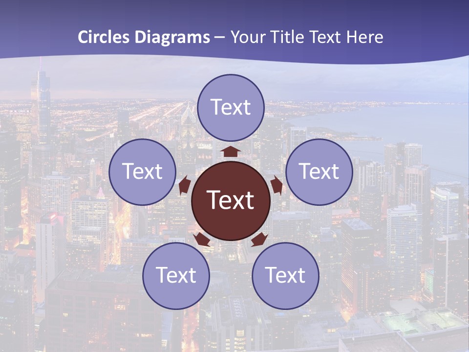 A Cityscape With A Blue Sky And Water In The Background PowerPoint Template