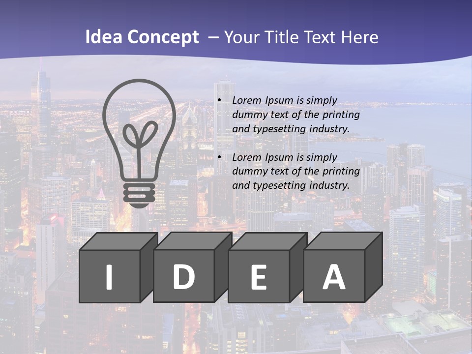 A Cityscape With A Blue Sky And Water In The Background PowerPoint Template